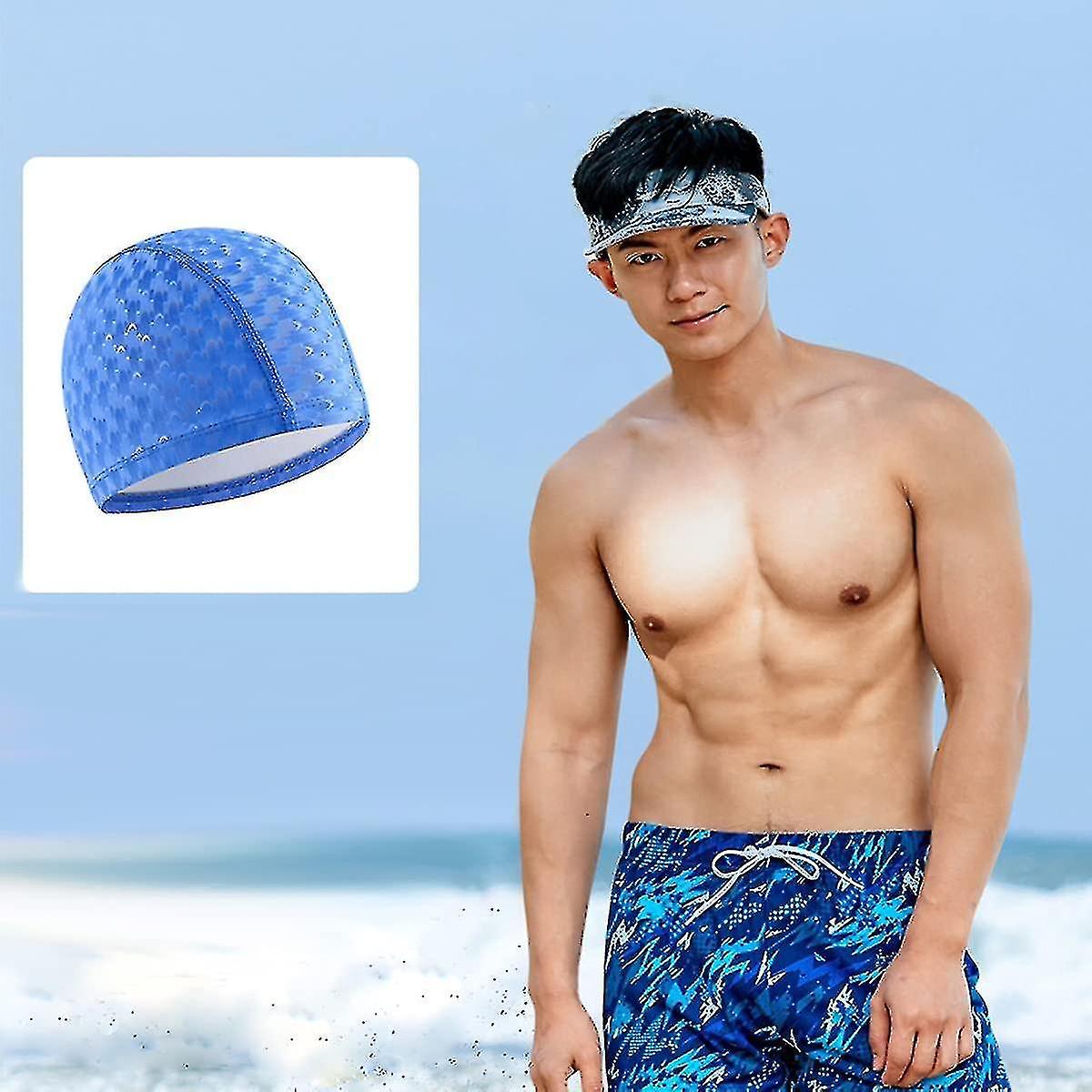 2pcs Swimming Cap Lightweight Swim Hat Comfortable No-slip Swim Cap For Women Men Kids
