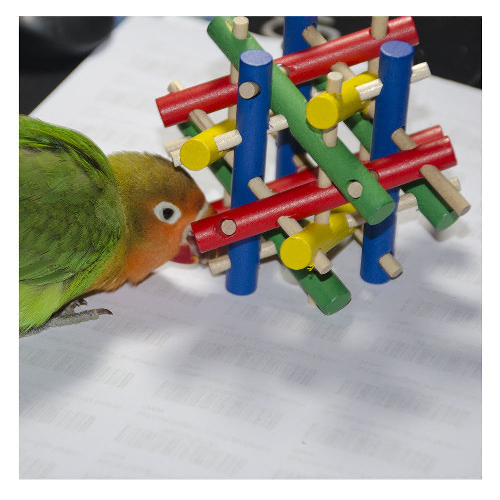 Bird Parrot Chewing Toys，Parrot Chewing Toys for Large Bird Greys Parrots Doves Macaws Cockatoo Wooden Block Toys for Climbing， Chewing， Unraveling and Preening