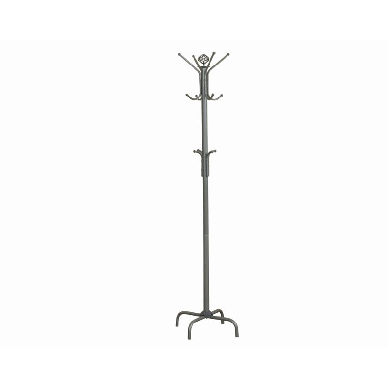 Pemberly Row Contemporary Metal Coat Rack in Silver