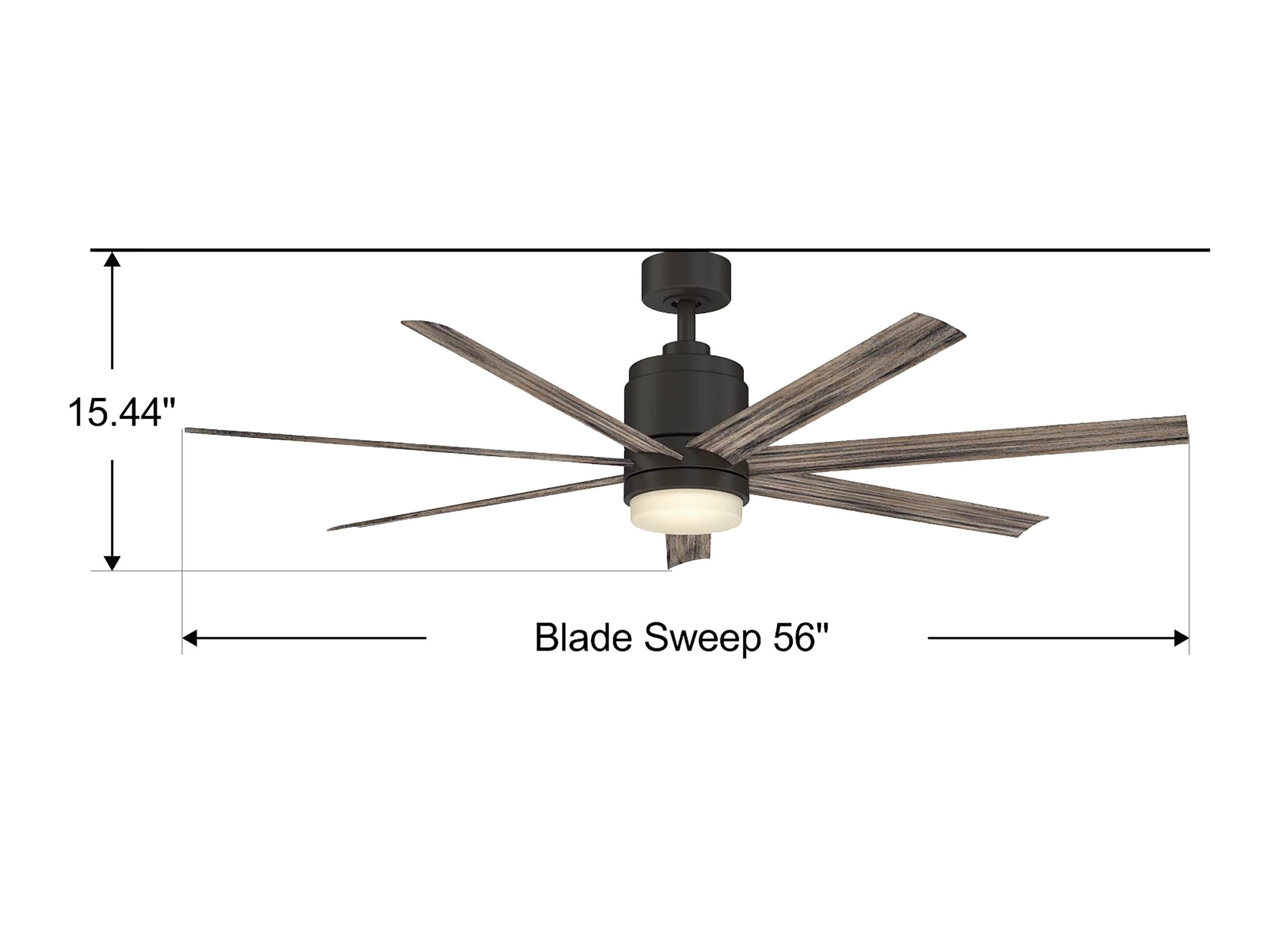 Fanimation Studio Collection Blitz 56-in Matte Greige LED Indoor/Outdoor Ceiling Fan with Light Remote (7-Blade)