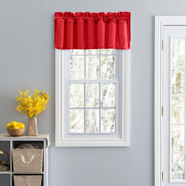 Rod Pocket High Quality Fabric Solid Color Window Lined Swag Set Filler Valance 42 quot x13 quot Red