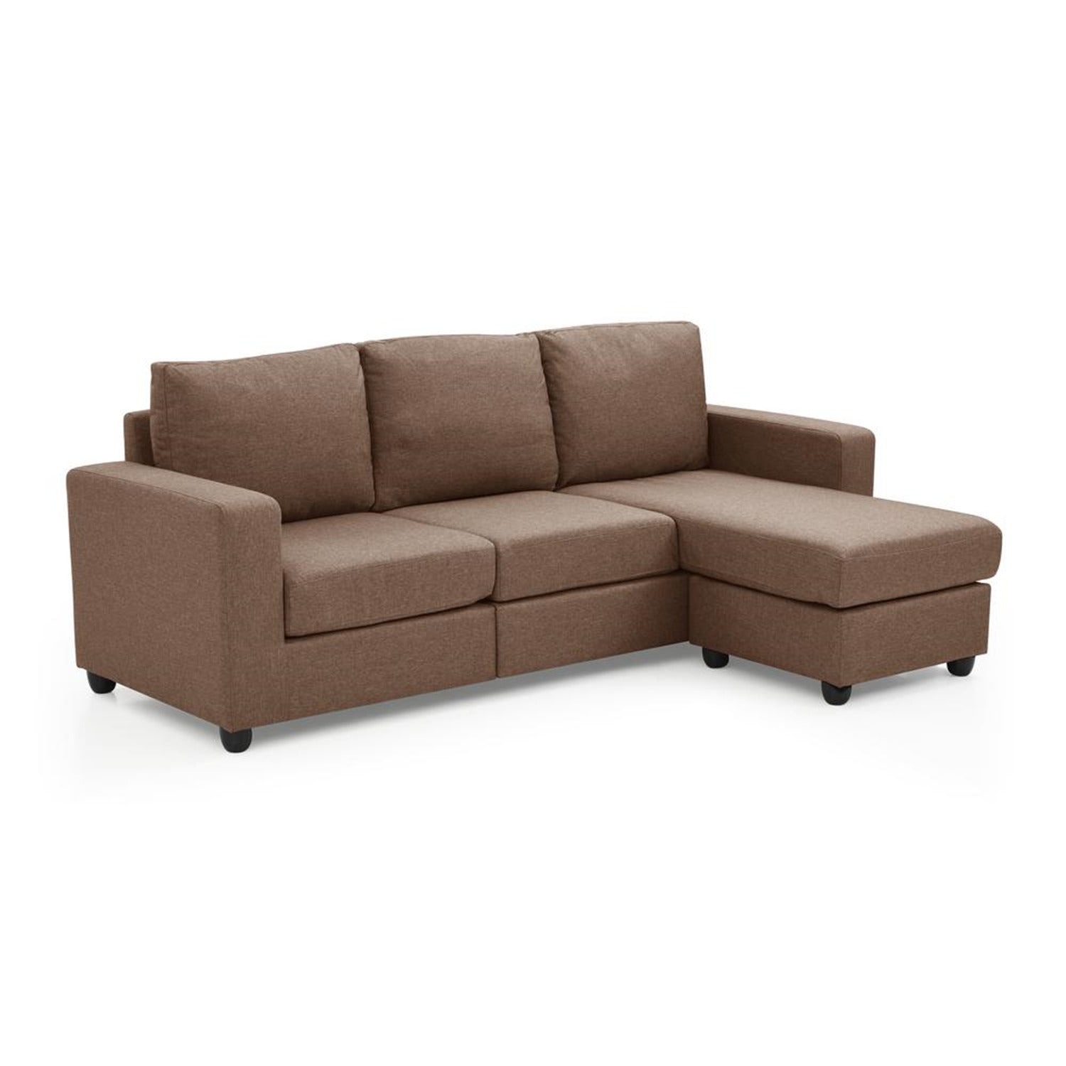 Nathaniel Home Alexandra Convertible Sectional-Color:Brown