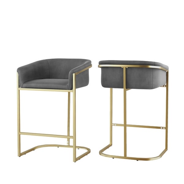 Modern Velvet Upholstered Counter Height Bar Stools