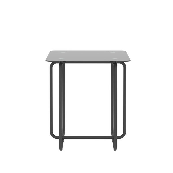 High Quality Glass End Table， Side Table with Metal Base