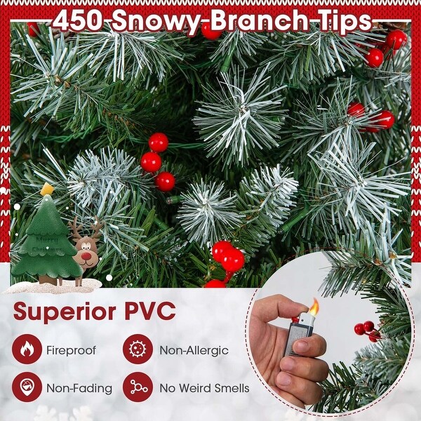 5FT Hinged Christmas Tree with PVC Branch Tips and Warm White LED Lights