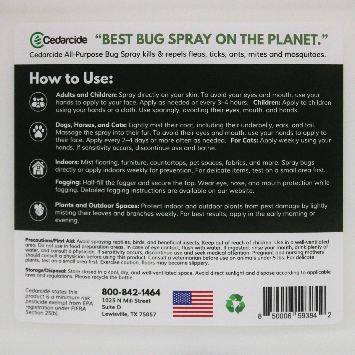 Cedarcide Cedarwood All-Purpose Dog and Cat Bug Spray