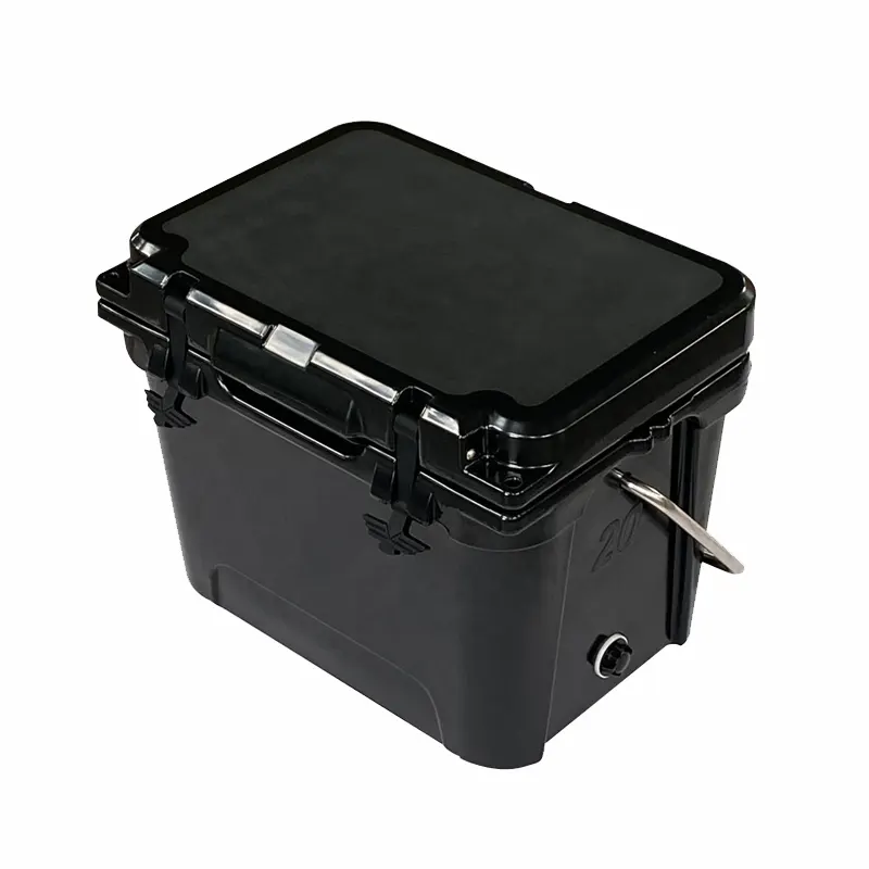 Black color Portable 20 Litre plastic rotomolded ice chest cooler insulated