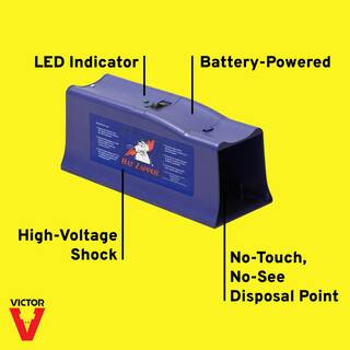 Rat Zapper Humane Battery-Powered Indoor Classic Electronic Rat Trap RZC001-4