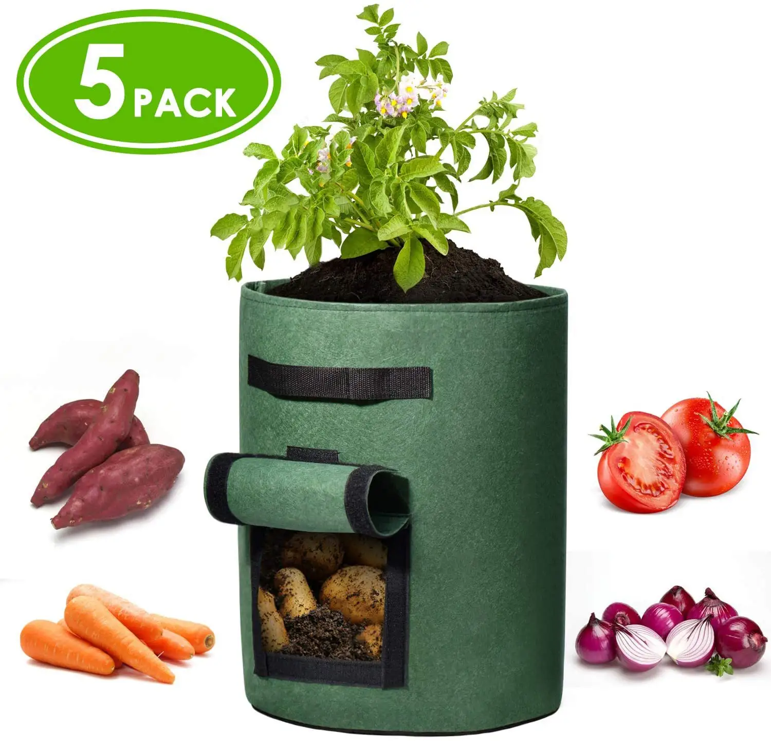 Cheapest thicken felt large small 1 3 5 7 20 gallon vertical planter pots cocopeat potato fabric grow bags