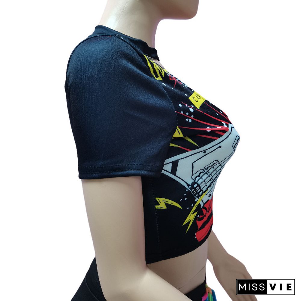 Y2K Streetwear Short Sleeve Basic Tee Shirts Crop Tops