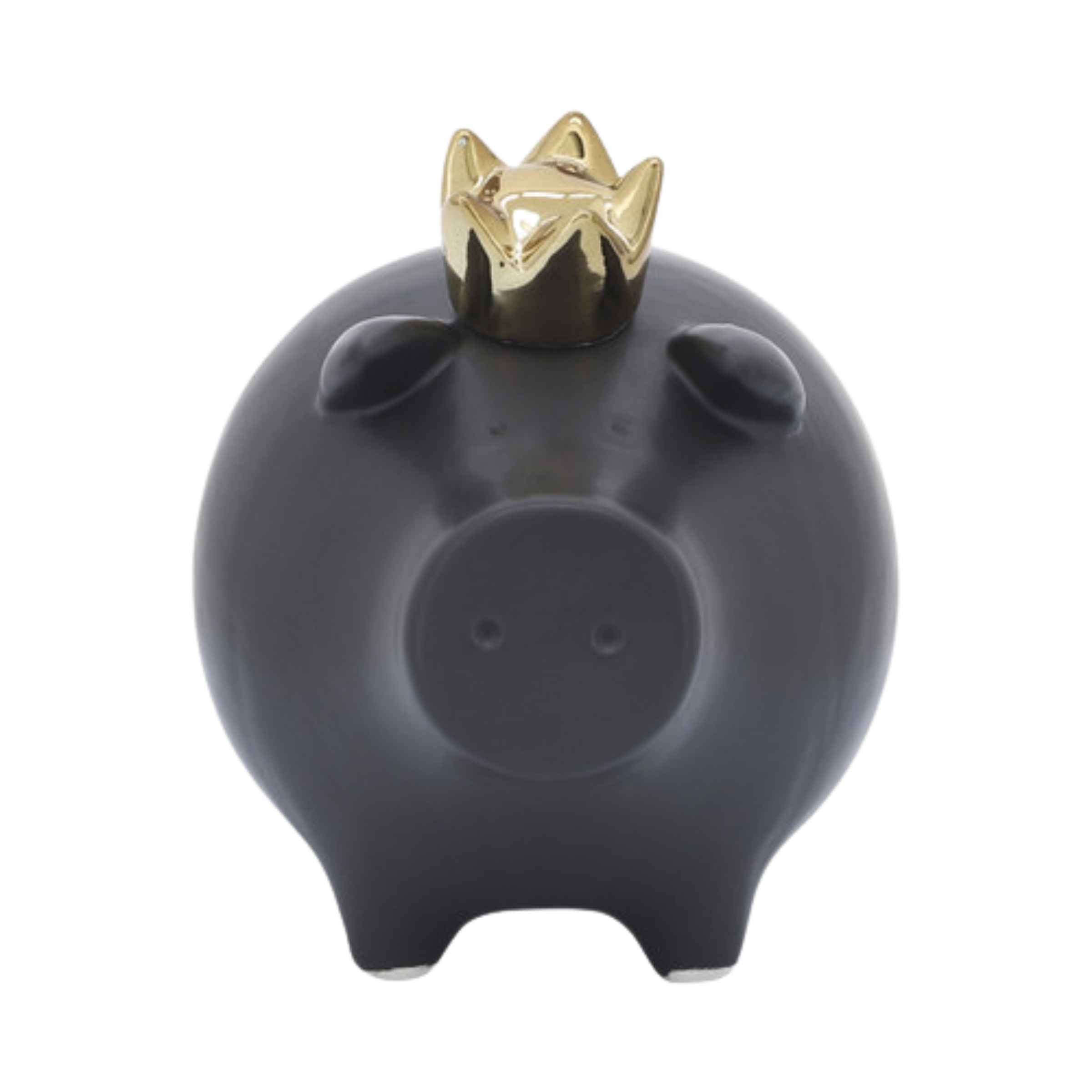 Pig With Crown Ceramic 15 Cm - Black 16955-04