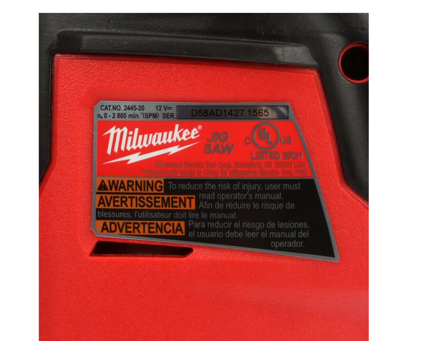 Milwaukee 2445-20-48-11-2420 M12 12V Lithium-Ion Cordless Jig Saw with M12 2.0Ah Battery