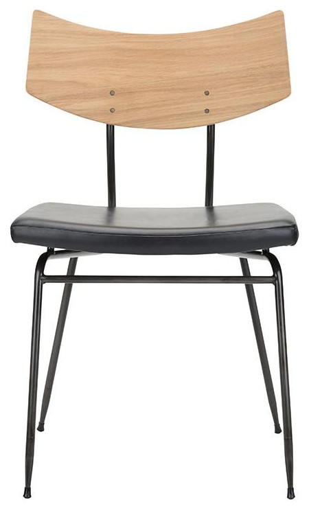 Soli Dining Chair Seared/Black Leather   Industrial   Dining Chairs   by Old Bones Co.  Studios  Houzz