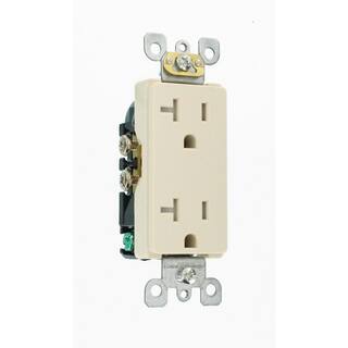 Leviton Decora 20 Amp  Tamper Resistant Duplex Outlet Light Almond R58-T5825-00T