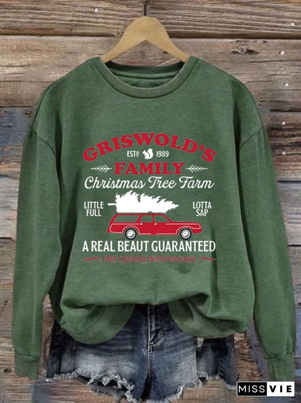 Women's Griswold's Family Christmas Tree Farm Print Sweatshirt