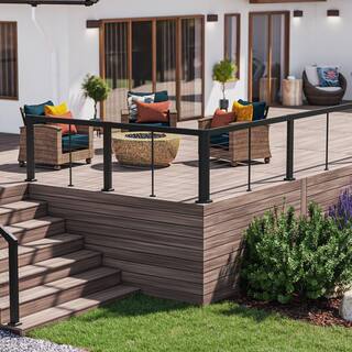 Barrette Outdoor Living Elevation Aluminum 6 ft. x 36 in. Matte Black Level Panel for Cable Railing System 73053485