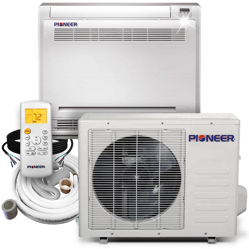 Pioneer FYB Floor Console 12000 BTU 1 Ton 21.5 SEER Ductless Mini Split Inverter++ Air Conditioner with Heat Pump 208230-Volt FYB012GMFILCAD-16