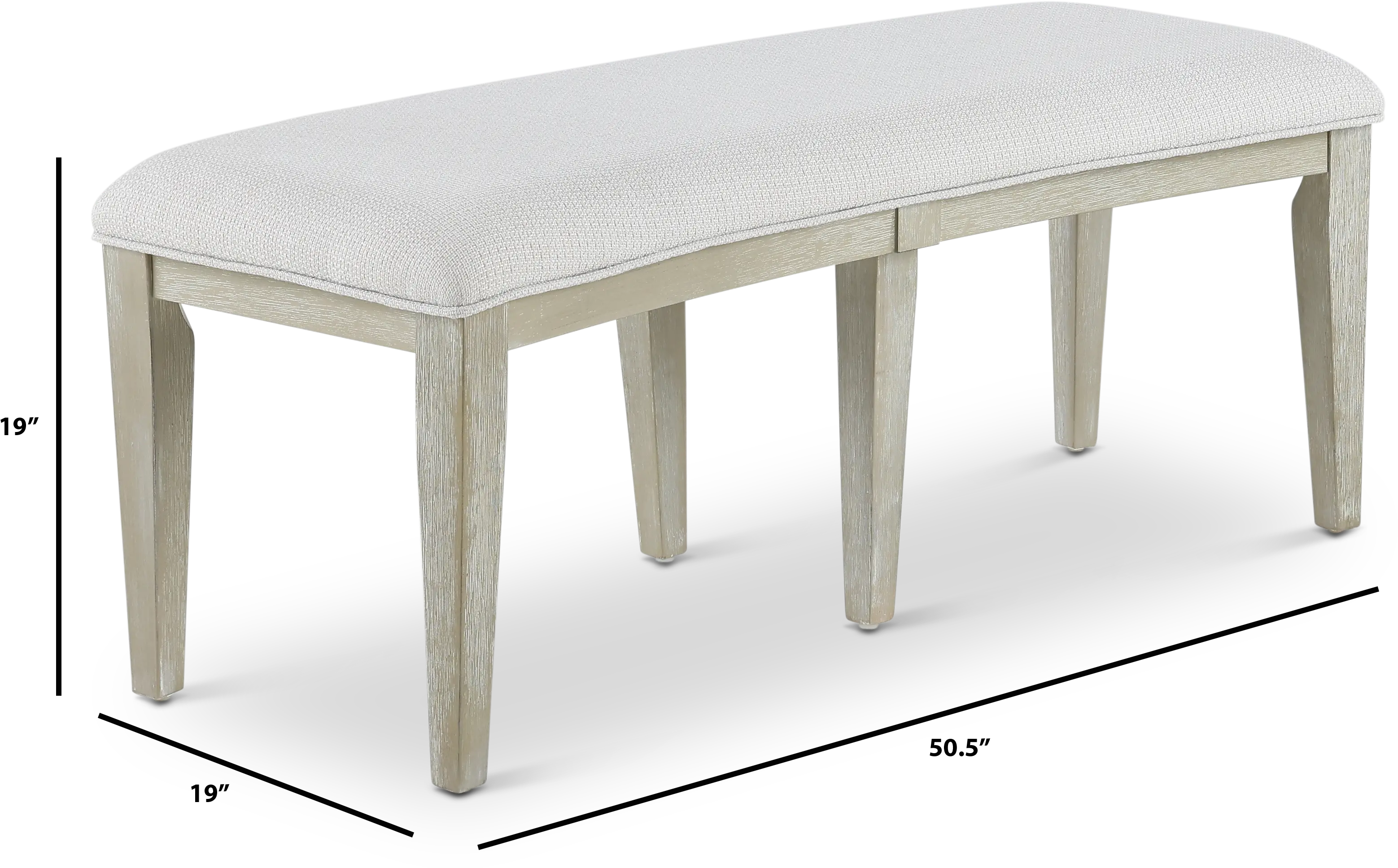 Positano Gray Dining Room Bench