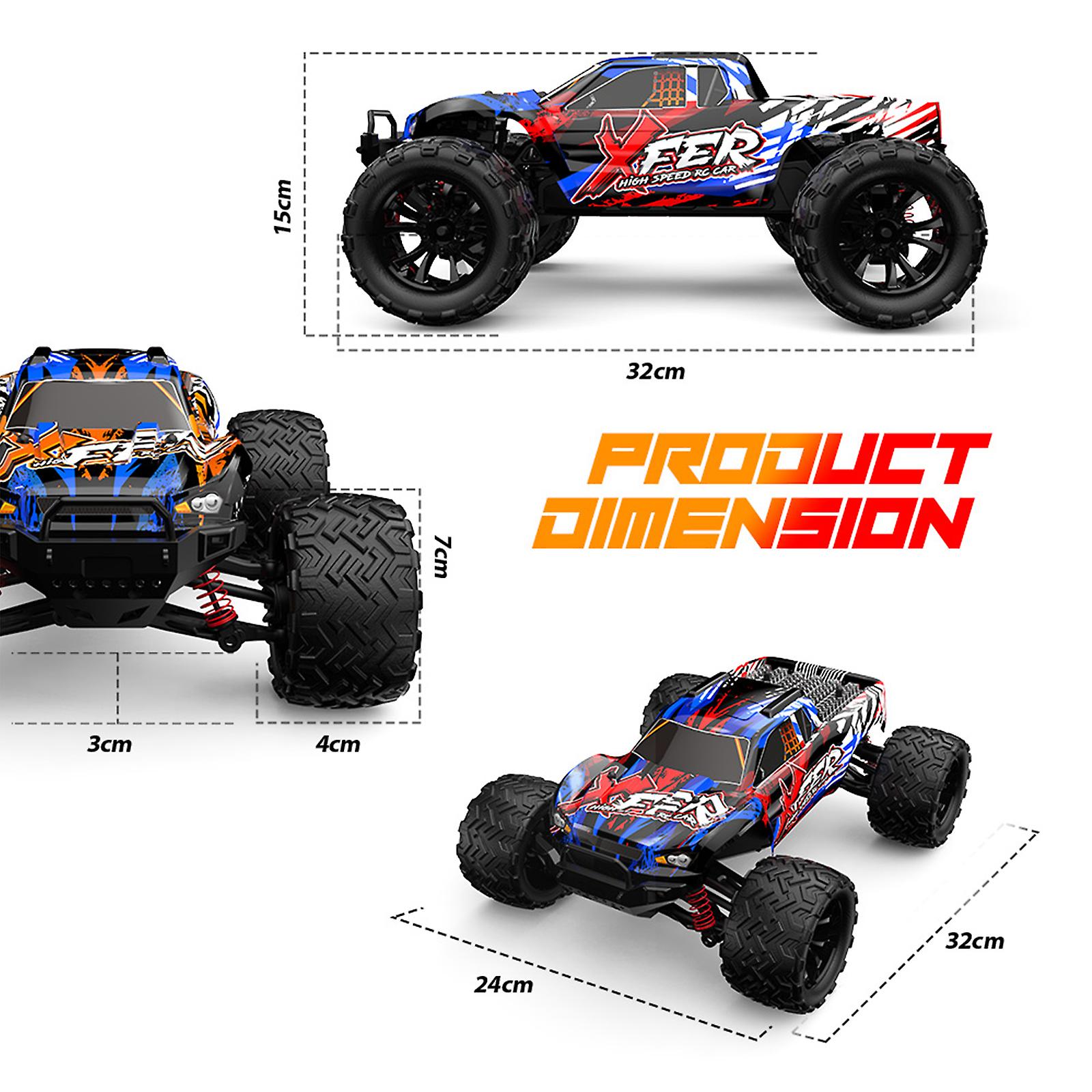 1:16 4wd Brushless Fast Rc Cars For Adults， Max 38mph Electric Racing Buggy， Awd Offroad Remote Control Car With Li-po Batteries， Rc Truck For Boys