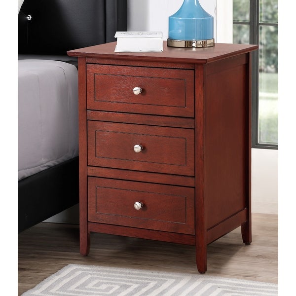 Daniel 3-drawer Transitional Wooden Nightstand， 25