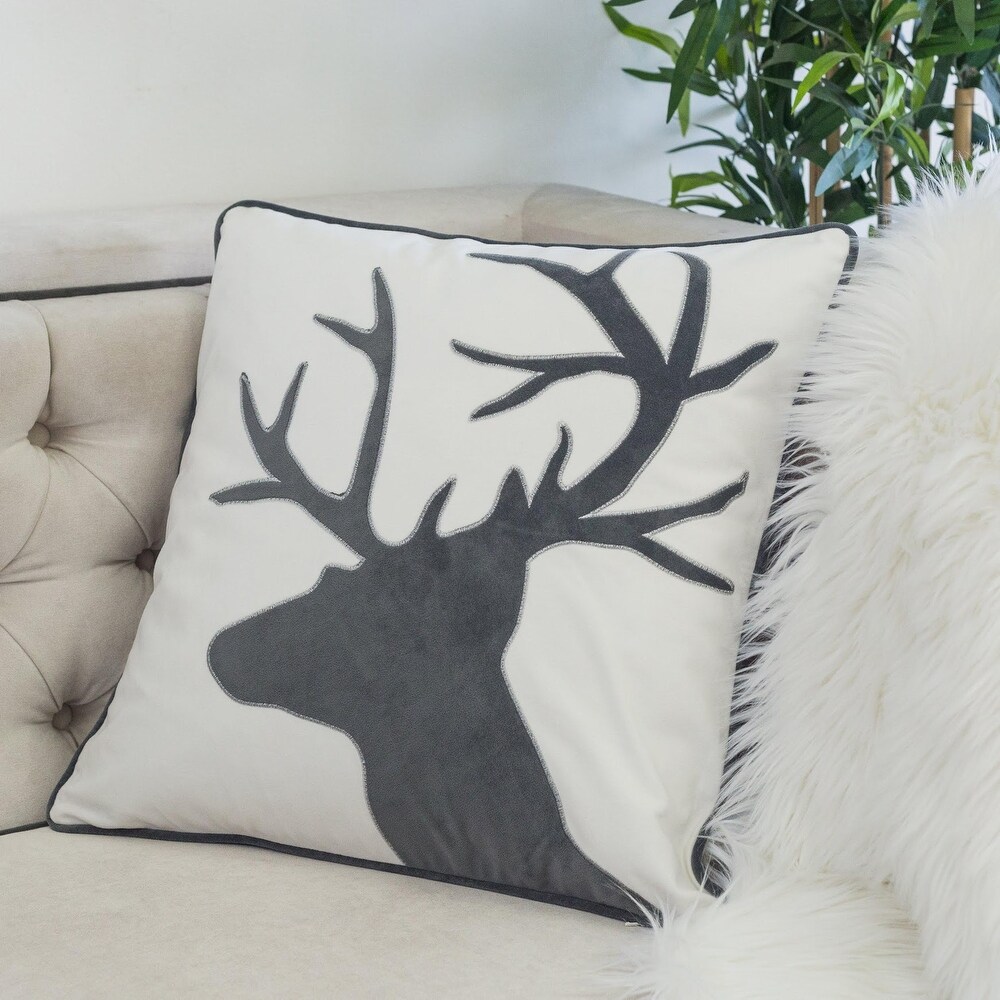 Homey Cozy Christmas Reindeer Throw Pillow Cover   Insert