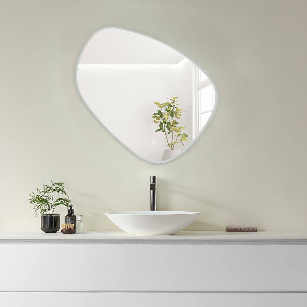 Altair Rasso 47 in. W x 46 in. H Large NoveltySpecialty Frameless LED Light Wall Bathroom Vanity Mirror in Clear Glass 762047-LED-NF