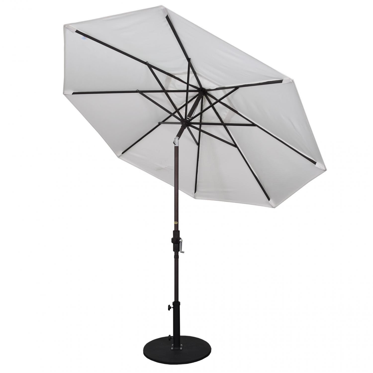 California Umbrella Golden State Series 9 Ft Octagonal Aluminum Collar Tilt Patio Umbrella W/ Crank Lift