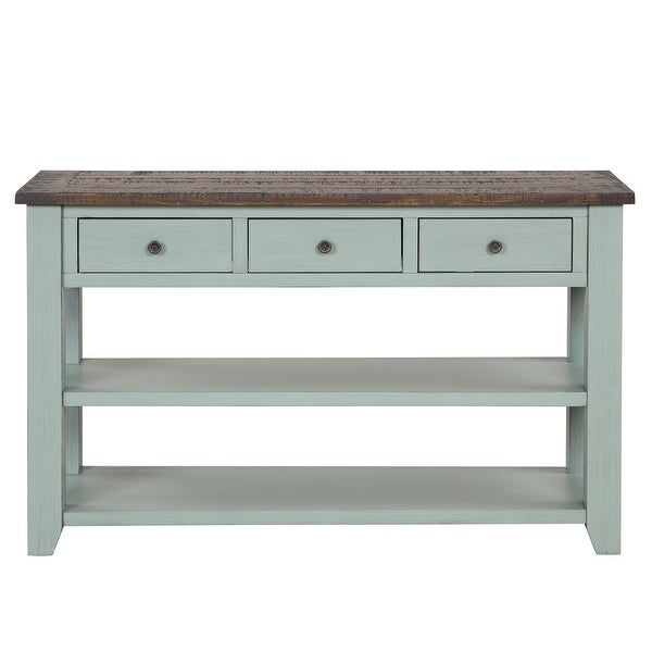 Side Table Console Table， Sofa Side Table with 3 Drawers and 2 Shelves