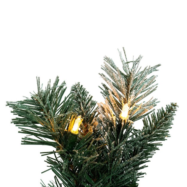 Frosted Mixed Pine Garland Clear Incandescent Mini Lights