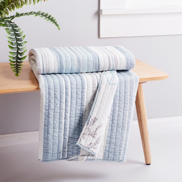 Ipanema Coastal Stripe Quilted Throw Levtex Home