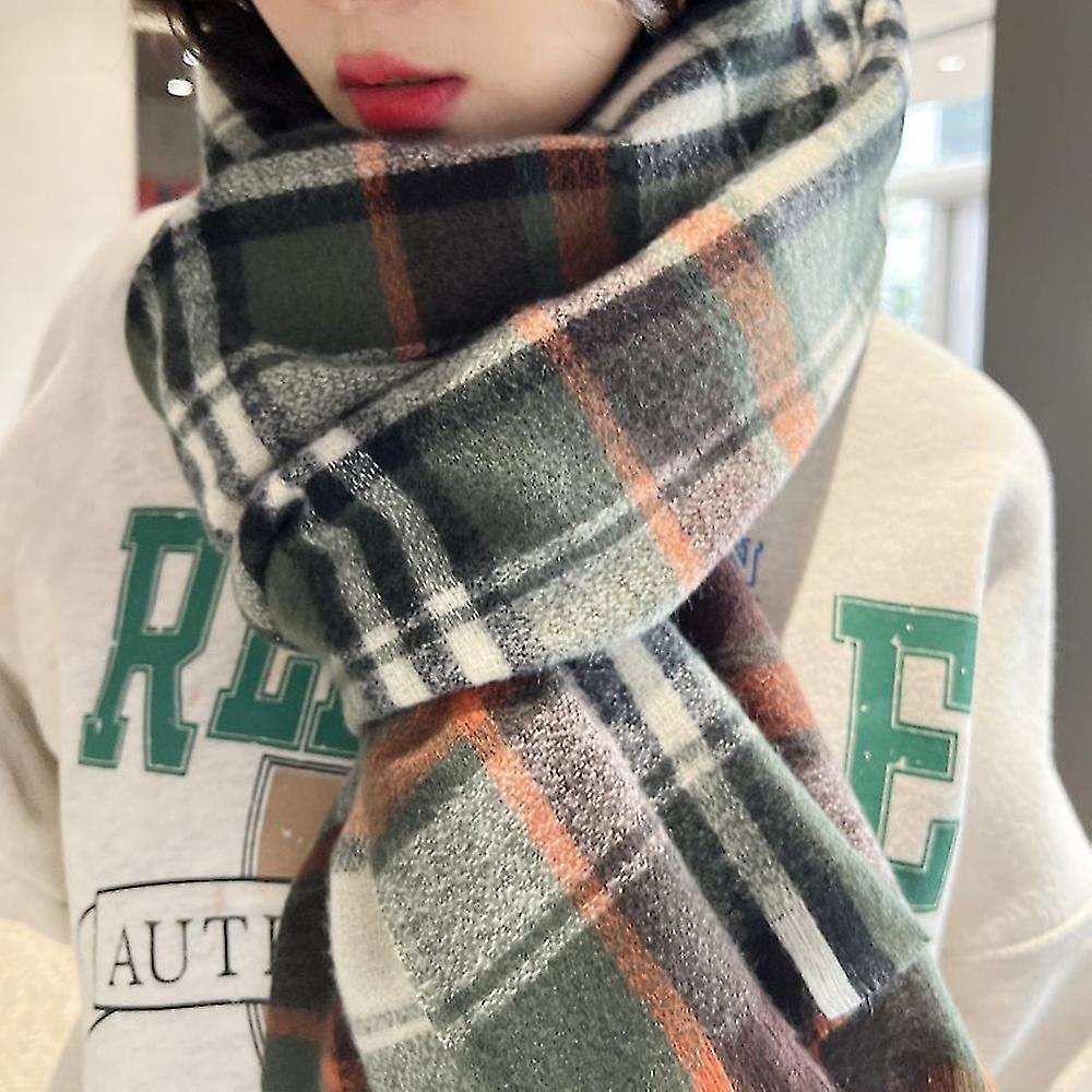 Woman's Winter Scarf Thick Warm Scarf With Simple Plaid Design For Cold Weather Outdoor Skiing And Cycling