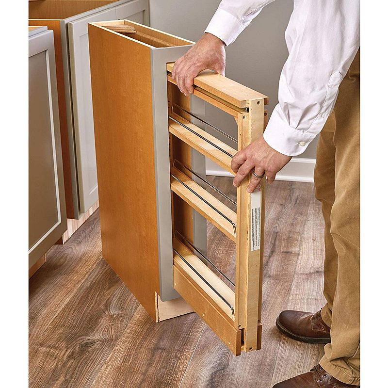 Rev-A-Shelf 3 Pul Out Shelf Organizer Rack for Cabinet Base Filler， 438-BC-3C