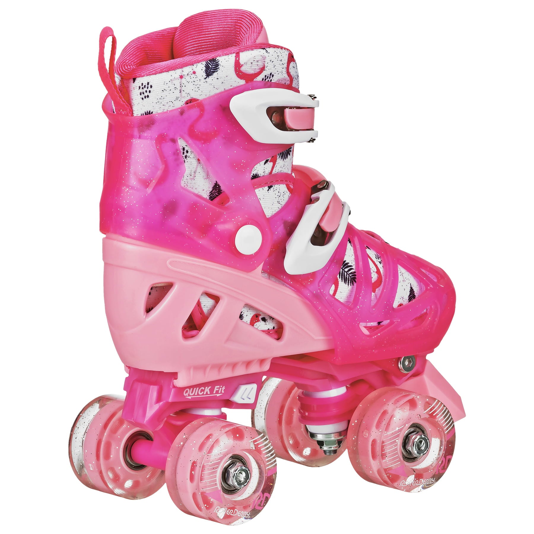 Roller Derby LTX500 Girls Adjustable Roller Skates Small (12-2) Pink Flamingo