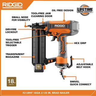 RIDGID 6 Gal. Portable Electric Pancake Air Compressor w 18GA Brad Nailer 16GA Straight Finish Nailer  18GA Finish Stapler R69603FK