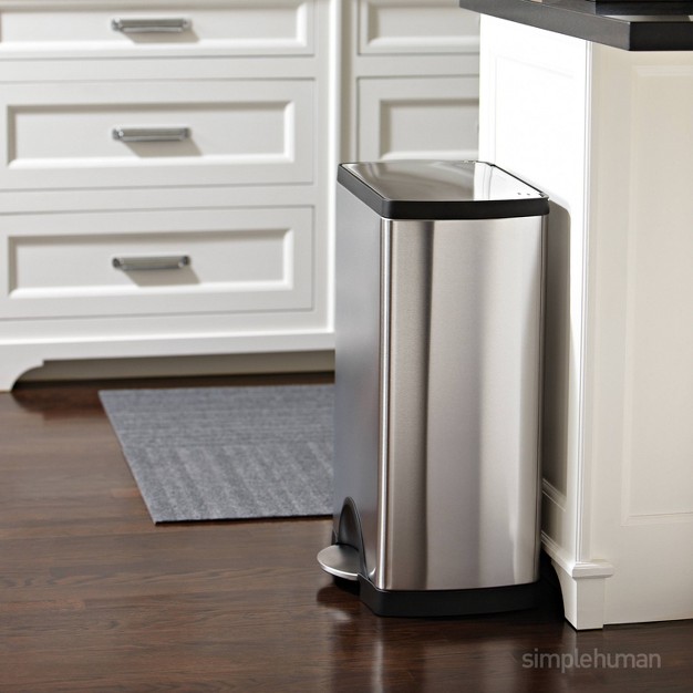 Simplehuman 50l Rectangular Step Trash Can Brushed Stainless Steel