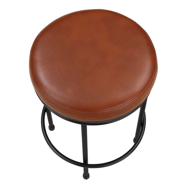 Marcelo Caramel Faux Leather and Metal Counter Stool by Greyson Living