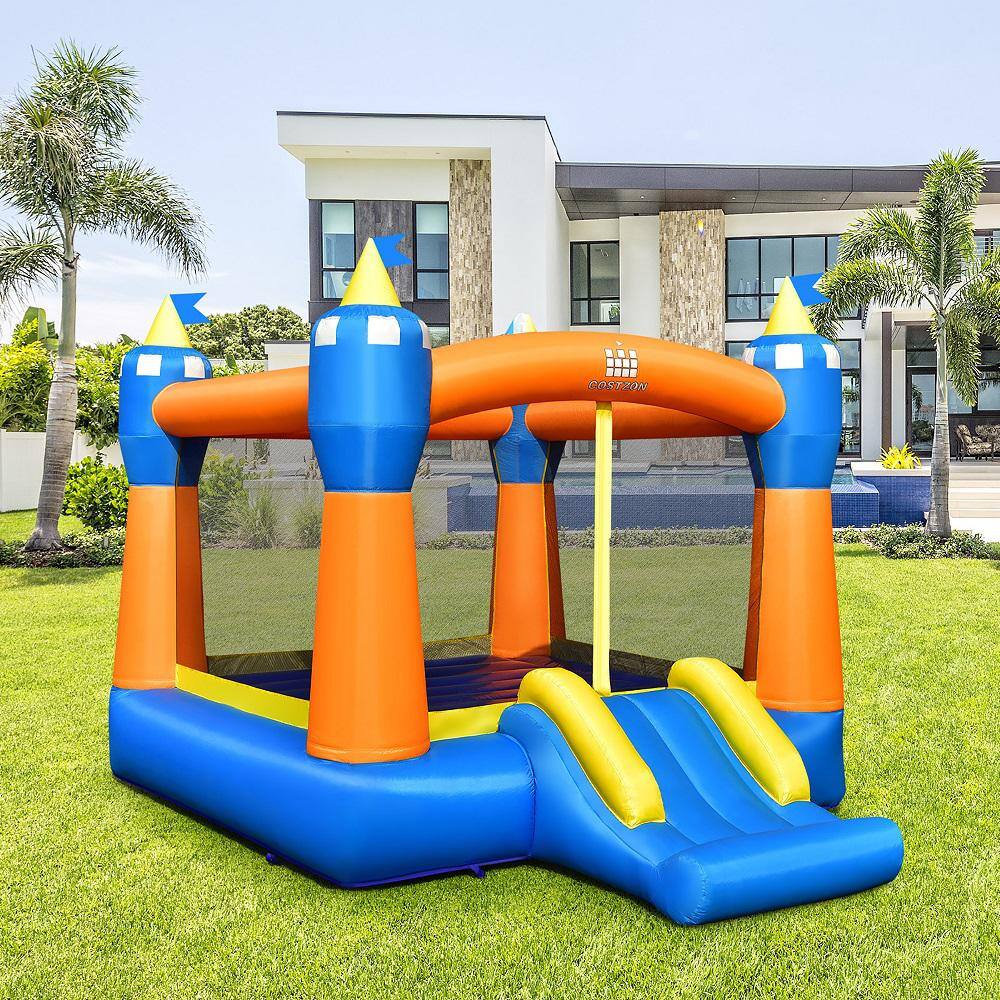 Costway Inflatable Bounce House Kids Magic Castle with Large Jumping Area With 480-Watt Blower NP10397+EP24682