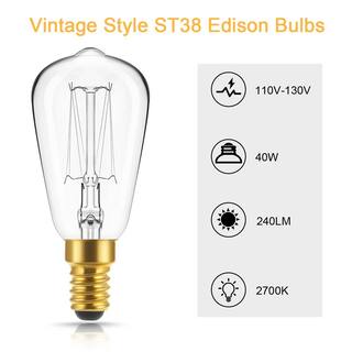 YANSUN 40-Watt ST40 E12 Edison Incandescent Dimmable Light Bulb in Warm White 2700K(6-Pack) H-FB02304DW6E12-4