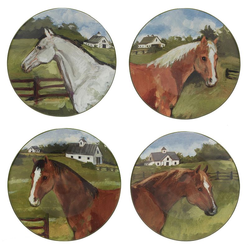 Certified International York Stables 4-pc. Salad Plate Set