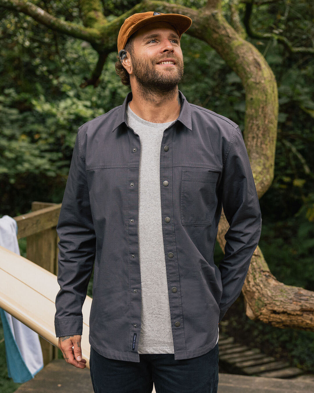 Way Organic Cotton Ripstop Shirt - Charcoal