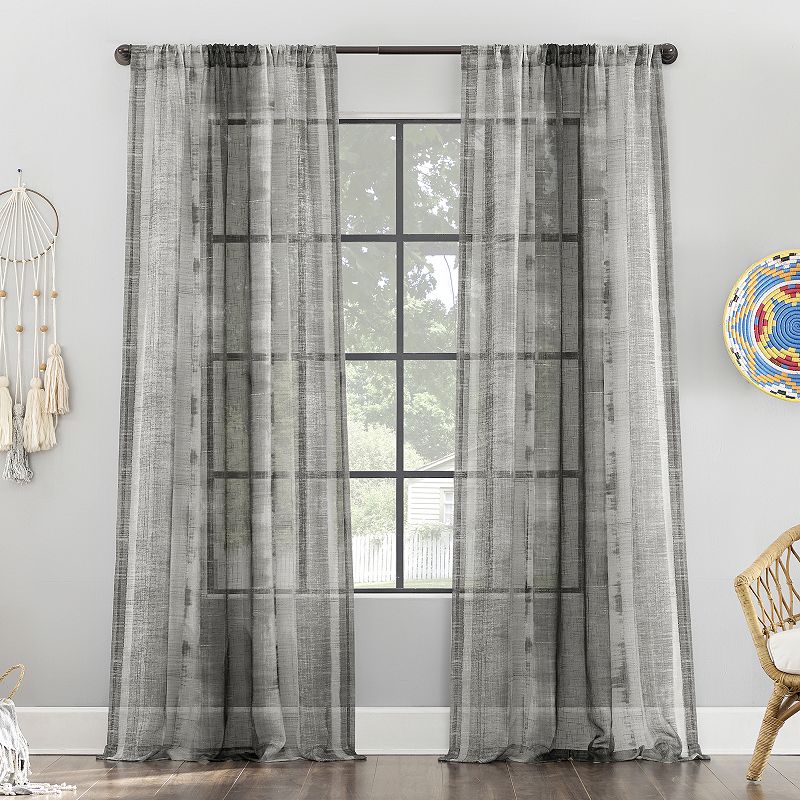 Archaeo Shibori Stripe Linen Blend Window Curtain