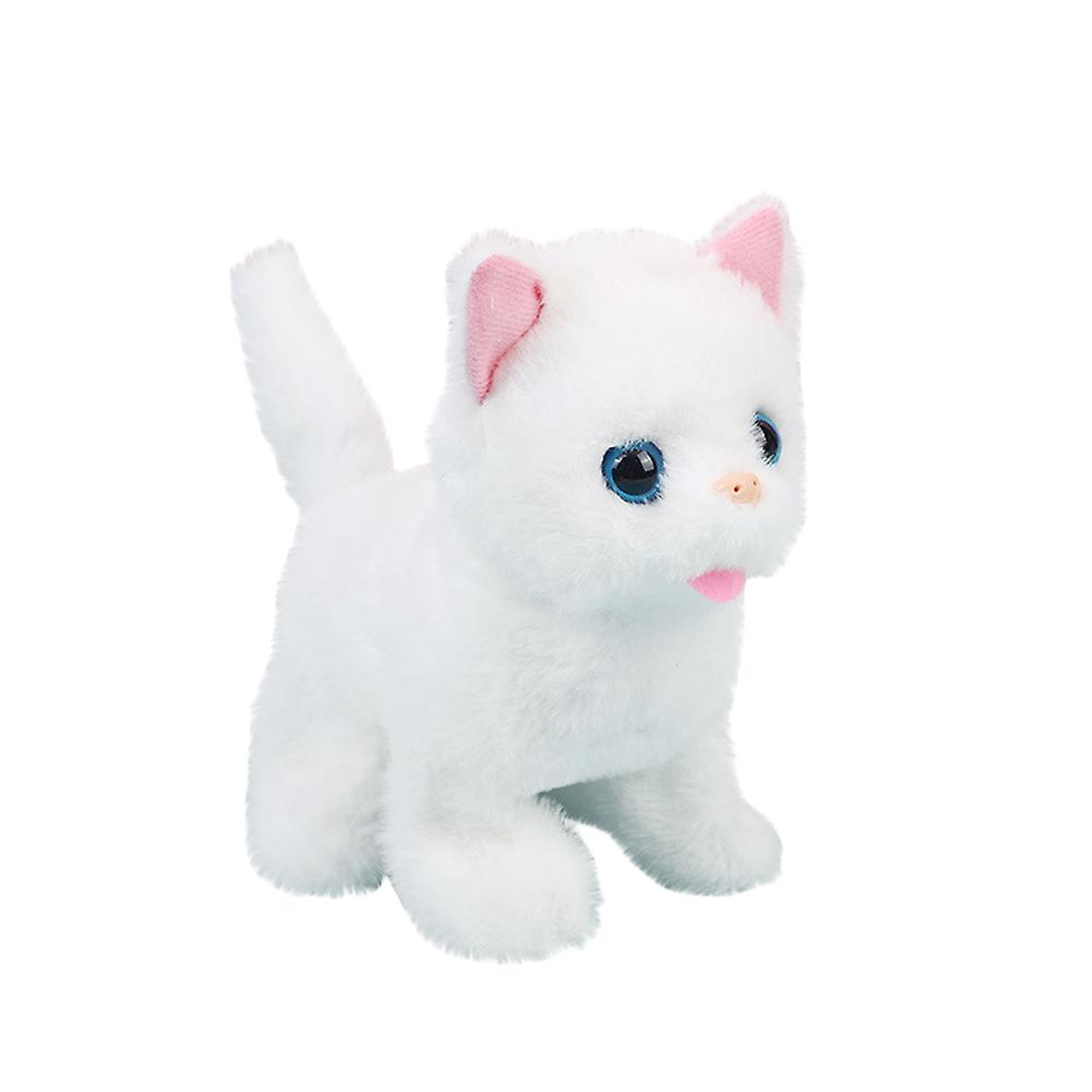 Children Kitten Electric Toy Plush Kitten Toy Walking Cat Electric Toy With Sound Animal Electric Toy Nodding Wagging Tail Cat Toy Gift For Kid Birthd