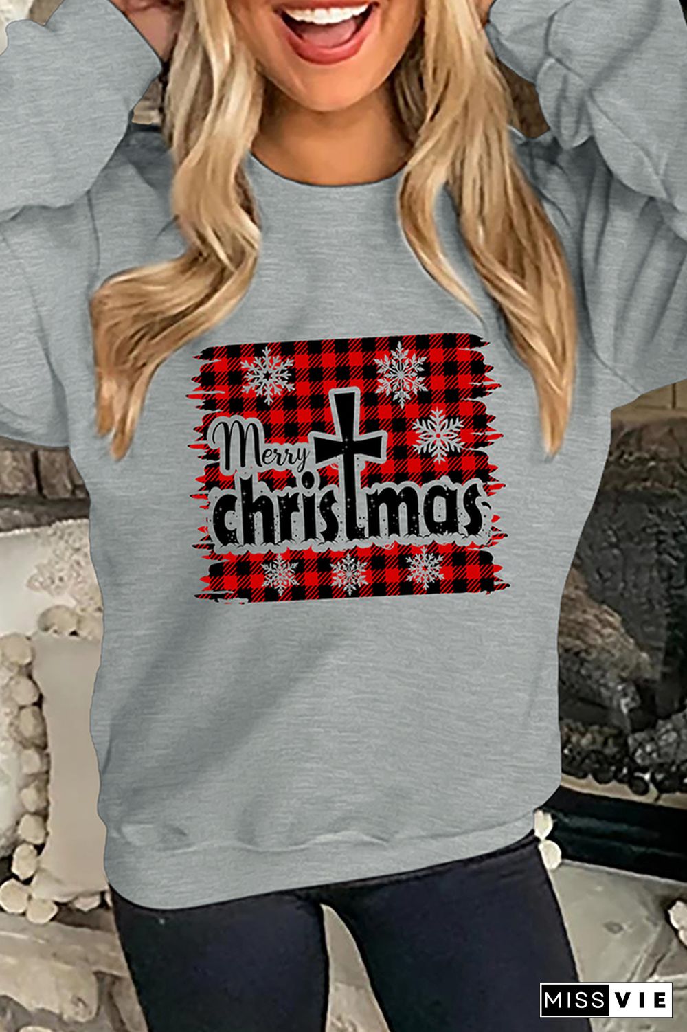 Christmas Cross Pullover Longsleeve Sweatshirt Wholesale