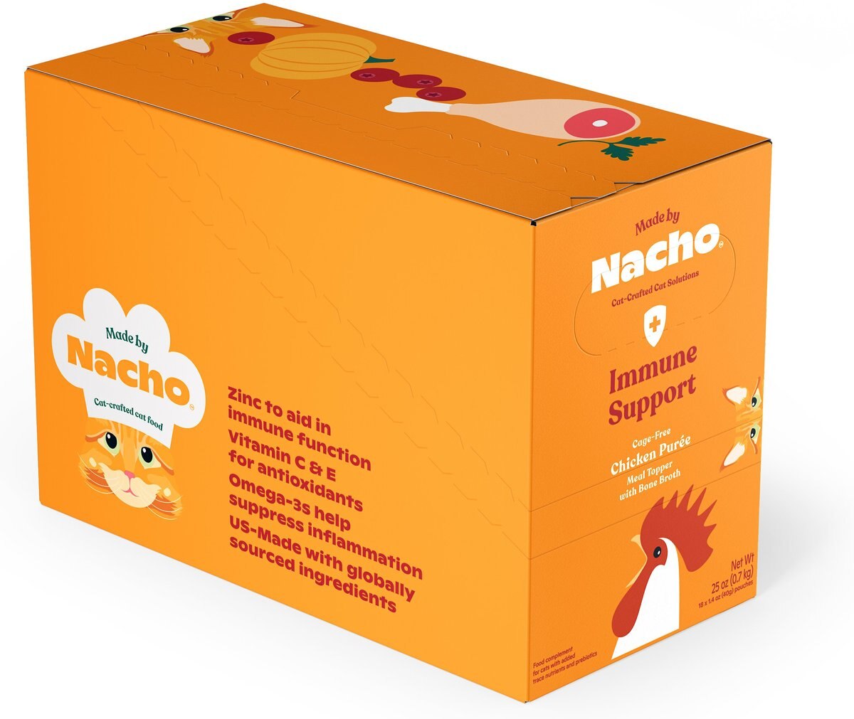 Made by Nacho Immune Support Cage-Free Chicken Puree with Bone Broth Wet Cat Food Topper