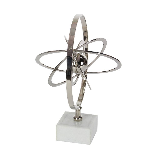 X 12 quot Traditional Silver And Black Armillary Sphere Silver Olivia amp May