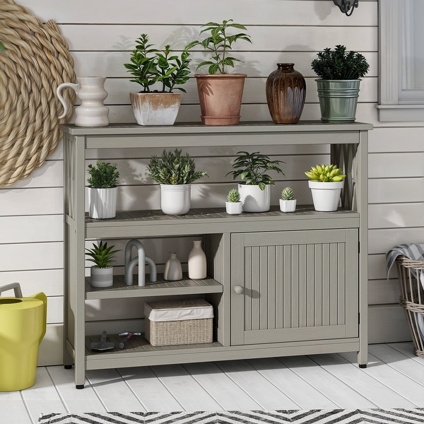 Moasis Outdoor Side Table Sideboard Acacia Wood Storage Cabinet