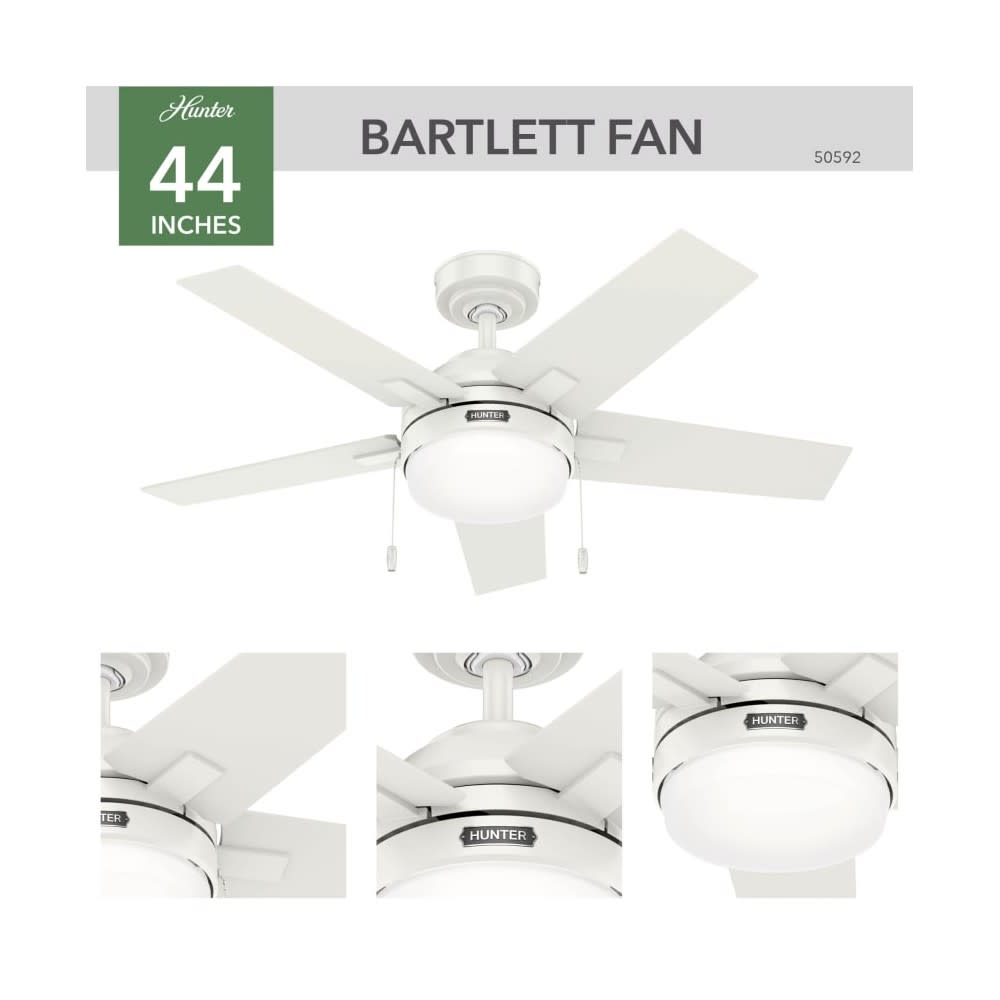 Hunter Barlett Ceiling Fan 44 Fresh White Fresh White ;