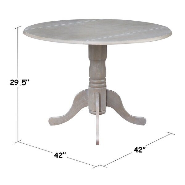 42 inch Drop Leaf Table with Two Slat Back Dining Chairs - 3 Piece Set