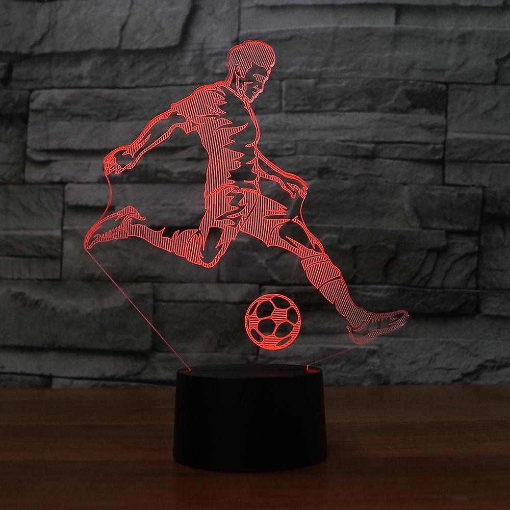 3d Playing Football Modelling Night Light Touch Table Desk Optical Illusion Lamps 7 Color Changing Lights Home Xmas Birthday Gift