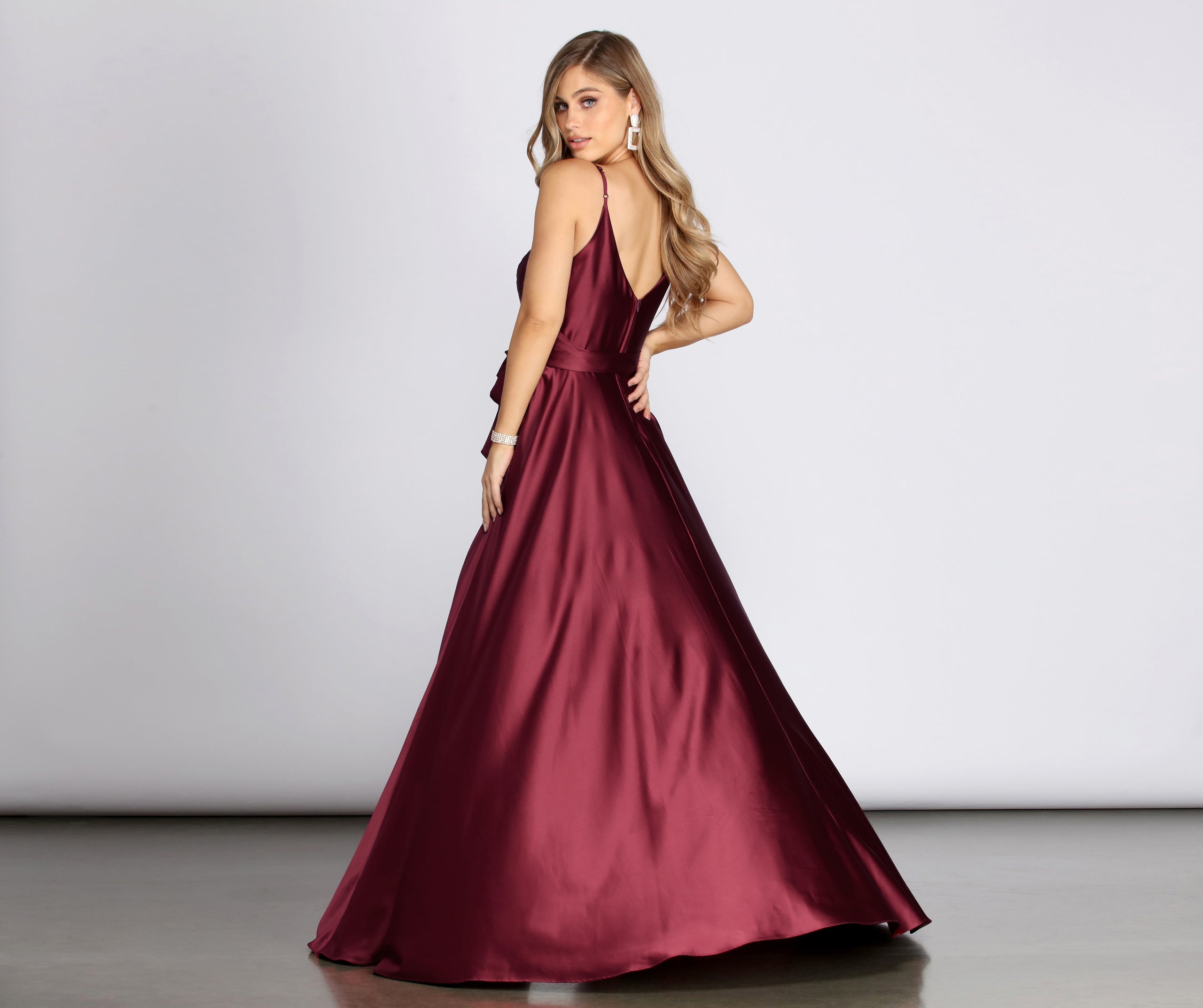 Harlie Formal Satin Sleeveless Dress